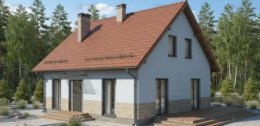 Проект Двухэтажный дом 10 на 9, 123 м2