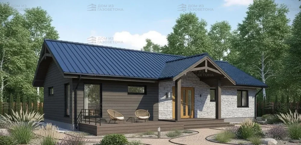 Проект Одноэтажный дом 12 на 10, 76 м2