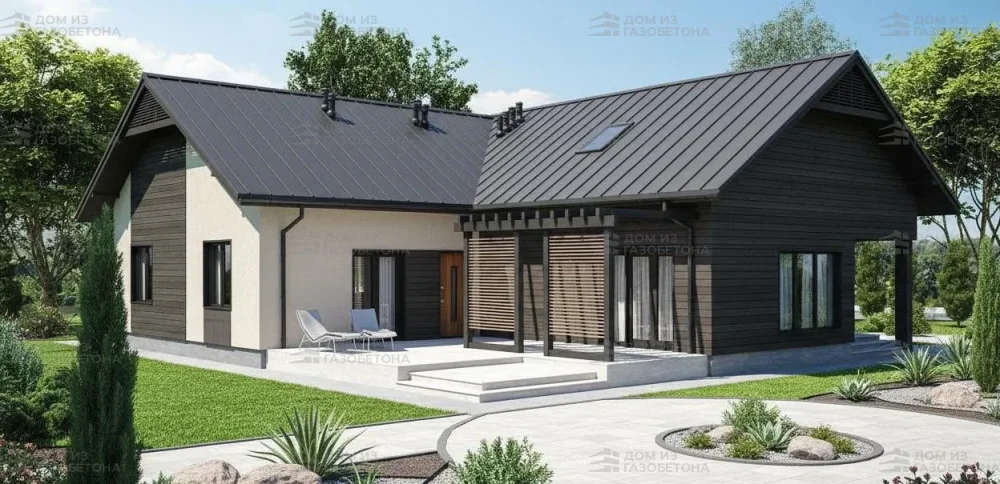 Проект Одноэтажный дом 17 на 18, 183 м2