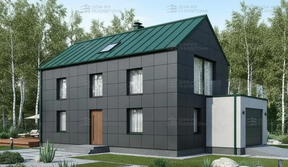 Проект Двухэтажный дом 12 на 8, 117 м2